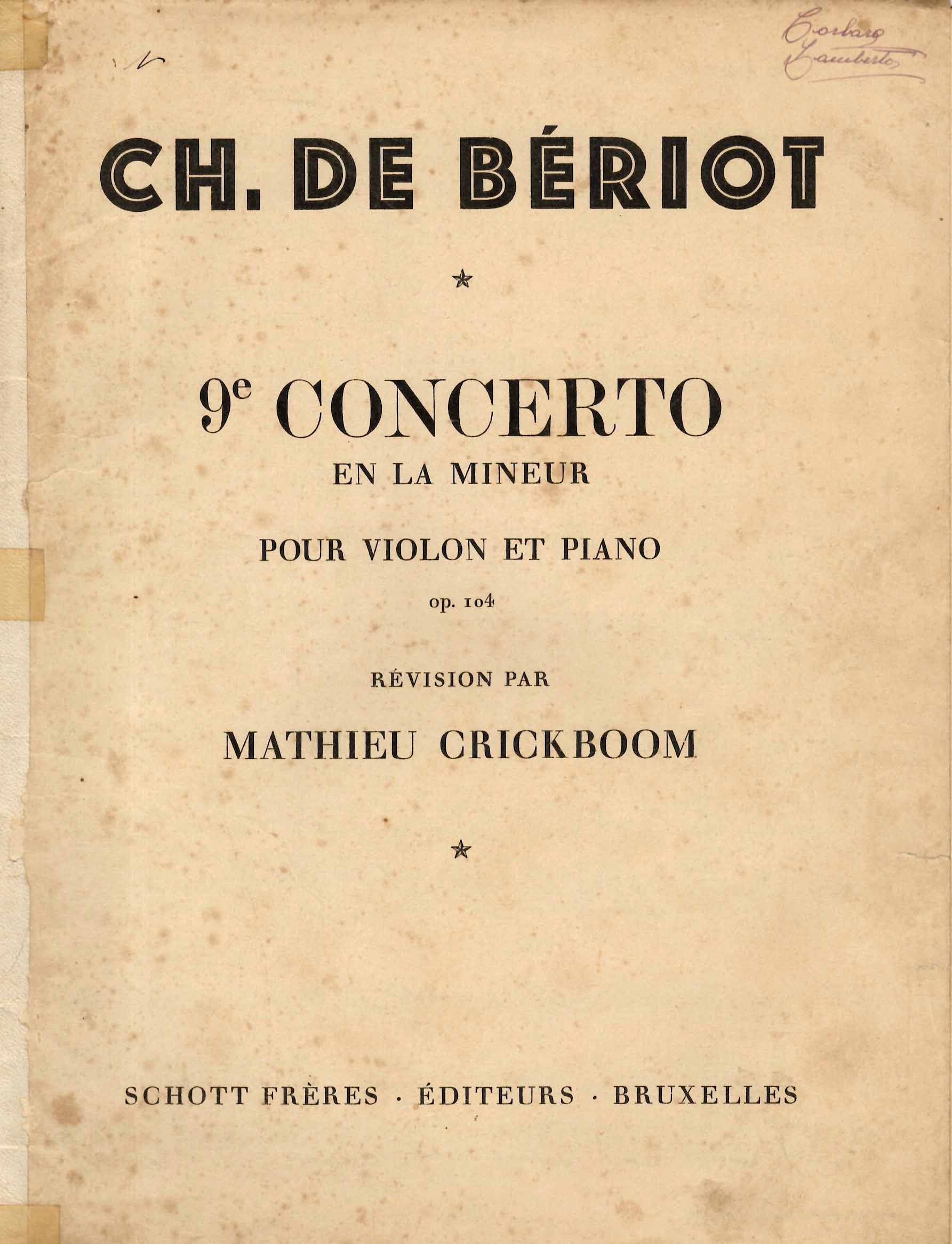 9me Concerto en la mineur, op. 104